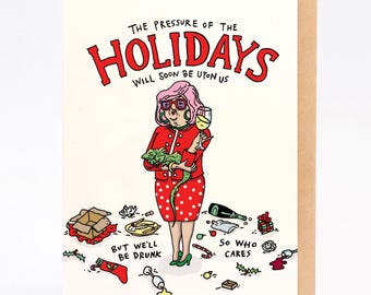 Hand drawn Christmas Card: Holiday Pressure