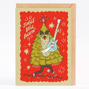 Cartão de Natal engraçado cartão de Natal rock and roll - Jingle Bell Rockin'