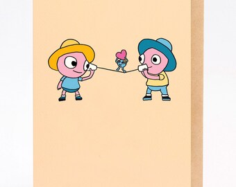 Hand drawn thinking of you card: Love Call