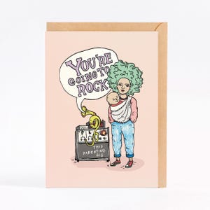 Tarjeta de baby shower, tarjeta de embarazo, TRABAJO PARA PADRES