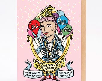 Carte d'anniversaire rigolote BIRTHDAY QUEEN