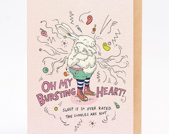 New baby card Baby shower card HEART BURST
