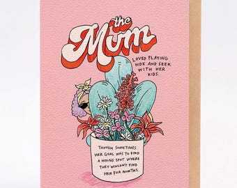 Hand drawn mother's day card - Hide and Seek