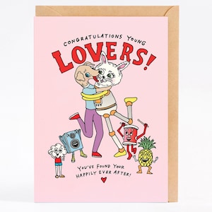 Wedding card engagement card - Happily Ever After