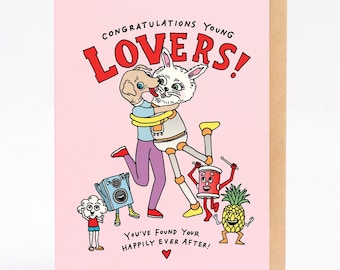 Carte de fiançailles pour mariage - Happily Ever After