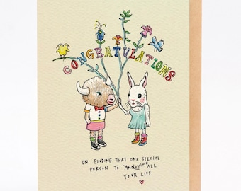 Wedding card engagement card funny wedding card - Annoying Love