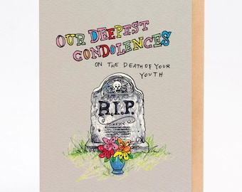 Carte d'anniversaire rigolote RIP