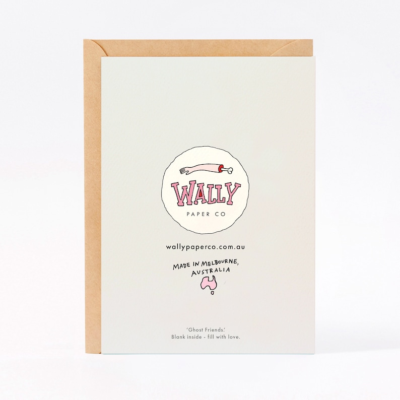 Birthday card funny birthday card bff birthday card ghost birthday card friendship card Ghost Friends by Wally Paper Co Melbourne made in Australia