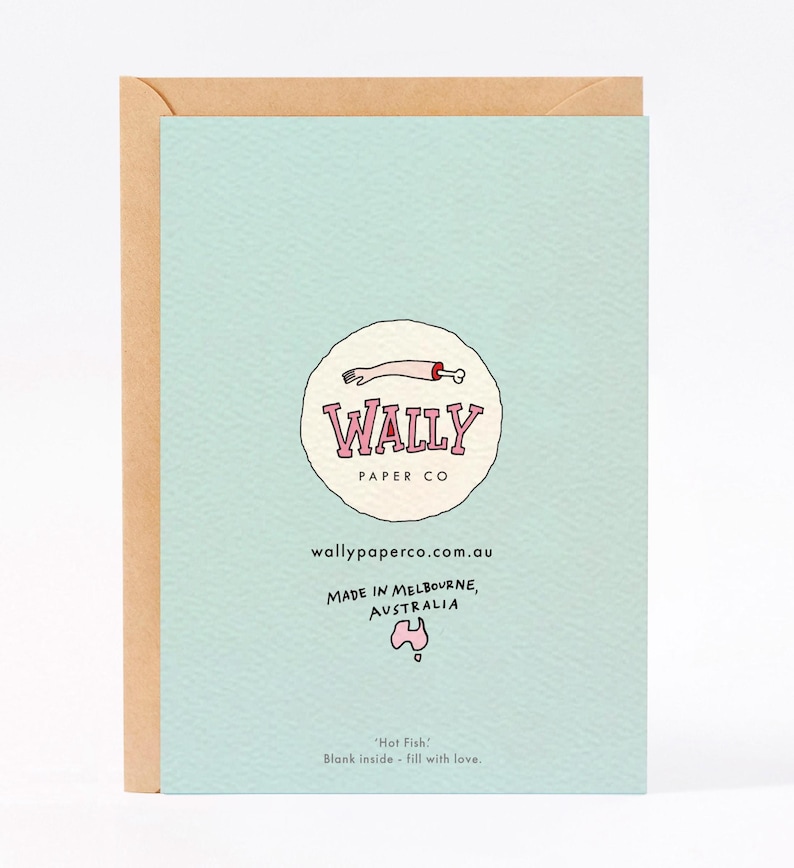 Wedding card engagement card quirky wedding card funny wedding card funny engagement card cool wedding card cool engagement card Hot Fish card Fish in the Sea card by wally Paper Co Melbourne greeting cards made in Australia