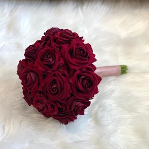 1 Burgundy Rose Bouquet, Rose Bouquet, Red Rose Bouquet, Burgundy Boutonnière, Winter Bouquet, Burgundy Bouquet Dusty Rose Bouquet, Mauve