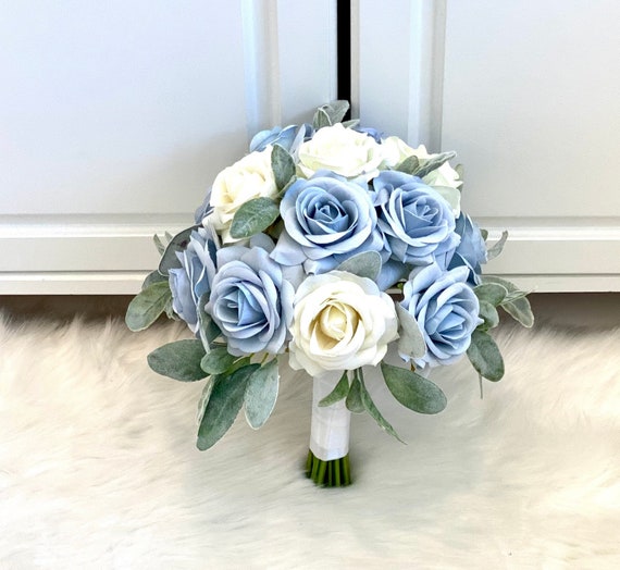 8 Dusty Blue Bouquet Light Blue Bouquet Blue Rose Bouquet - Etsy Finland