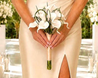 Real Touch White Calla Lily Bridal Flowers: Elegant Wedding Flowers