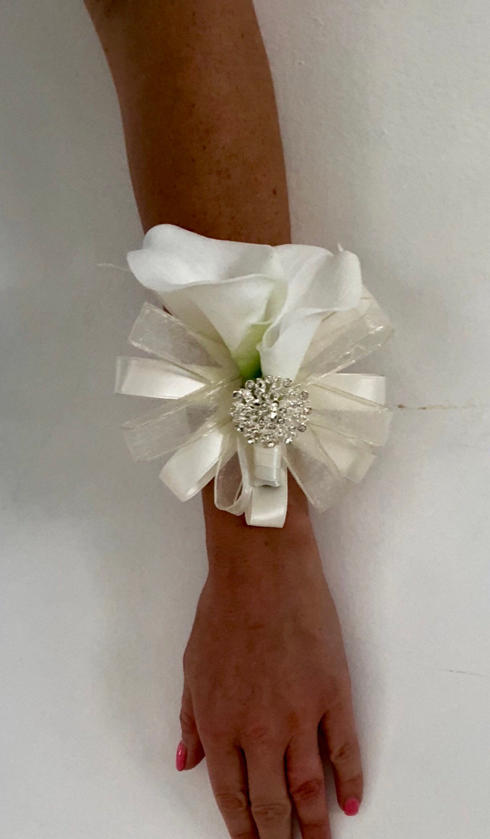 White Calla Lily Wrist Corsage Cream Calla Lily Corsage Real Etsy