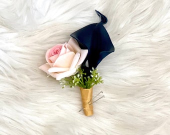 Rose Boutonnière, Burgundy Boutonnière, Blush Boutonnière, Burgundy and Blush Boutonnières, Calla Lily Bout, Boho , Blush Boutonnière, Navy