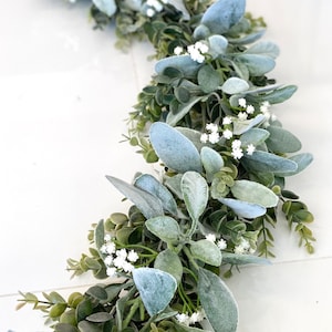 Eucalyptus Garland, Baby’s Breath Garland, Lambs Ear Garland, Wedding Centerpiece, Arch Flowers, Artificial Eucalyptus Garland, Greenery