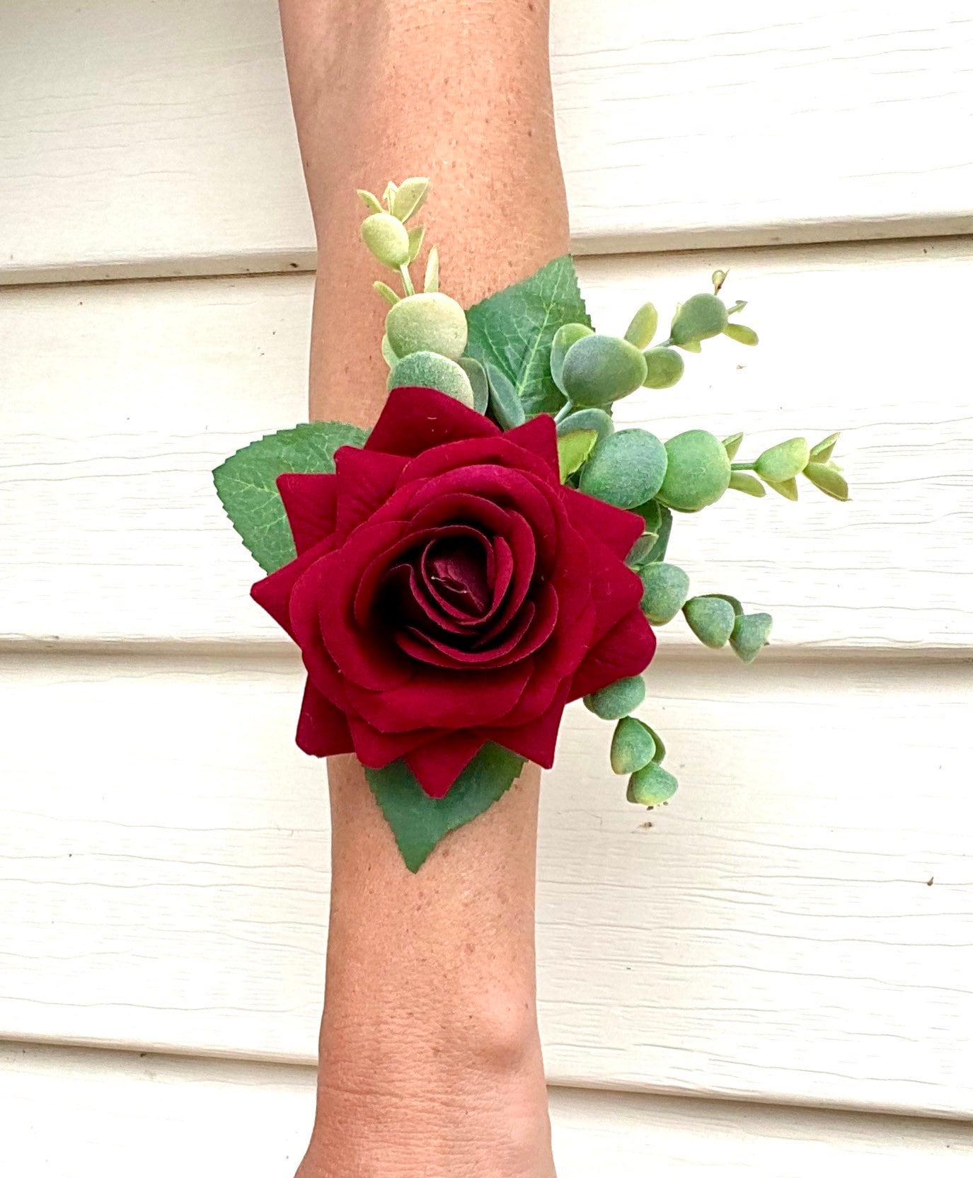 Ivory Rose Corsage Ivory Silk Rose Wrist Corsage Ivory Rose Etsy