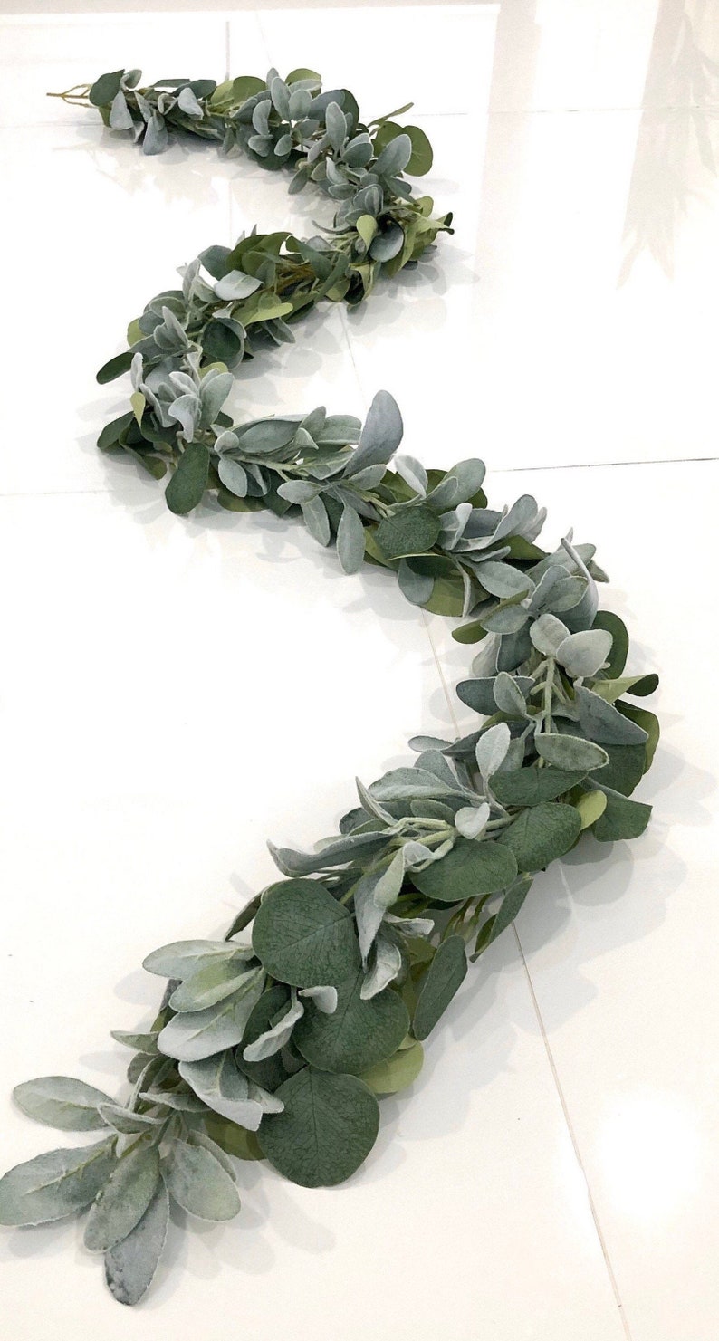 Eucalyptus Garland Lambs Ear Garland Silver Dollar Etsy