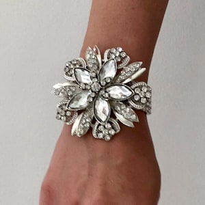 Silver Wrist Corsage, Bling Wrist Corsage, Crystal Wrist Corsage, Prom Corsage, Crystal Bracelet, Diamond Corsage, Crystal Corsage, Silver C