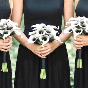 Black Calla Lily Bridesmaid Bouquet - Etsy