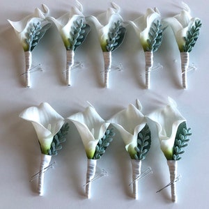 1 White Calla Lily Boutonniere Real Touch Calla Lily - Etsy