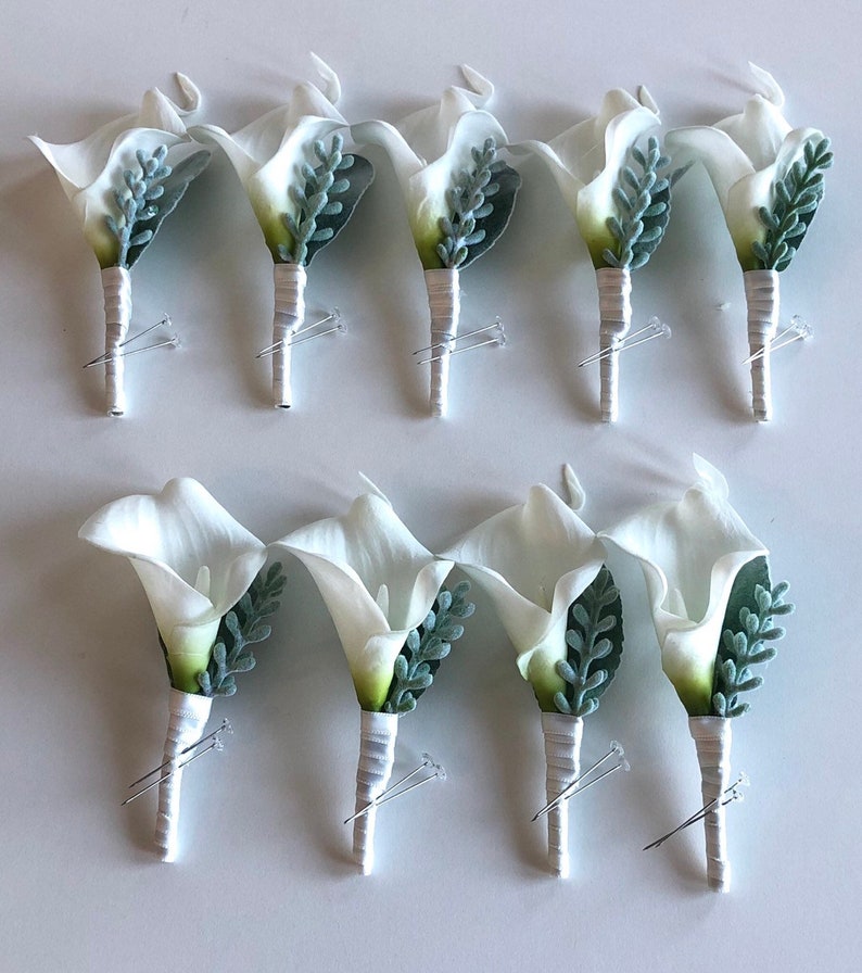 1 White Calla Lily Boutonniere Real Touch Calla Lily - Etsy