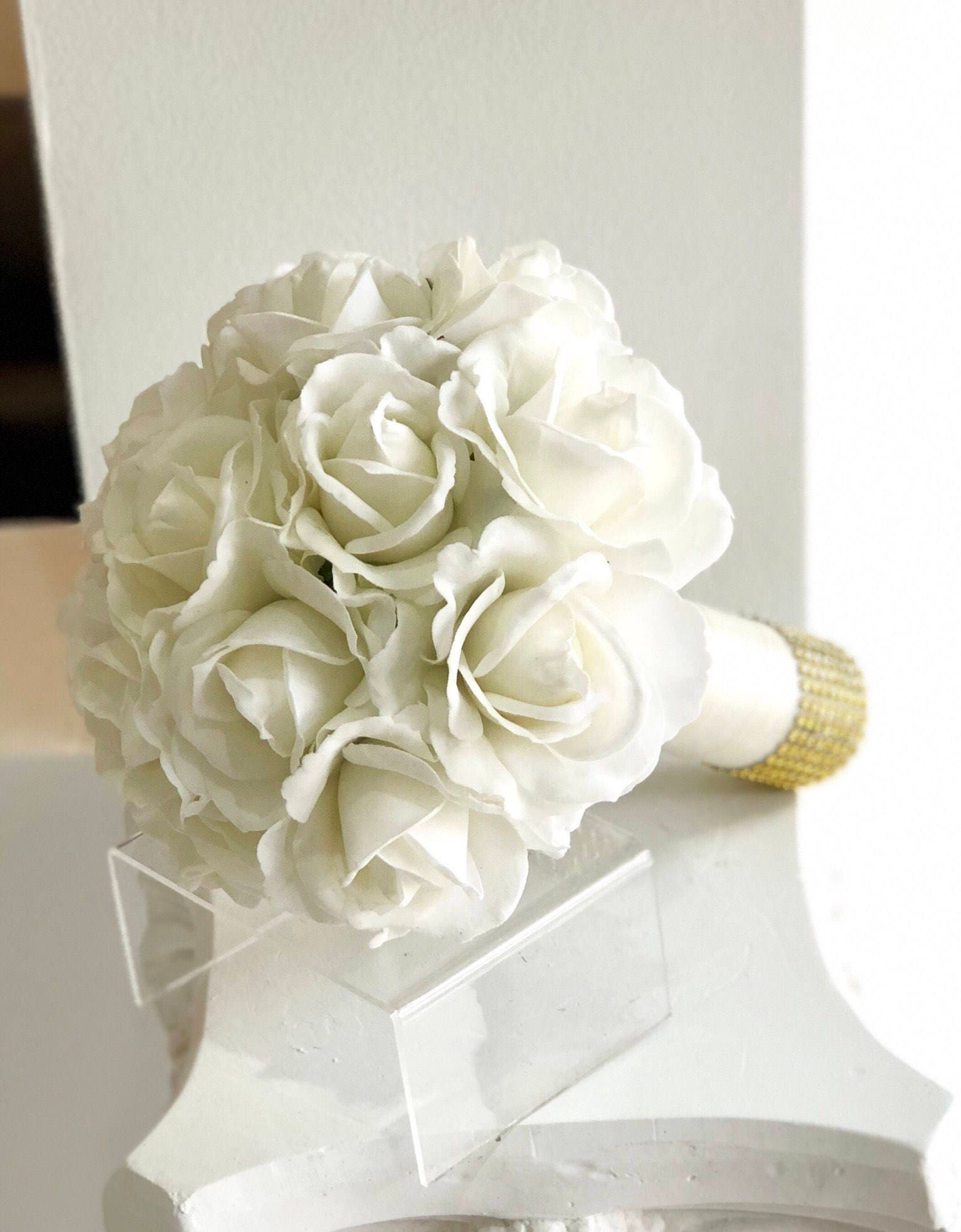 Cream Real Touch Rose Bouquet Real Touch Bouquet True Touch Etsy