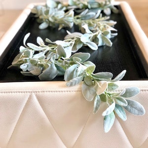 6&#39; Lambs Ear Garland, Artificial Lambs Ear Garland, Wedding Centerpiece, Lambs Ear Swag, Greenery Garland, Table Runner, Lambs Ear Garland
