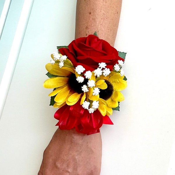 Sunflower Corsage Etsy