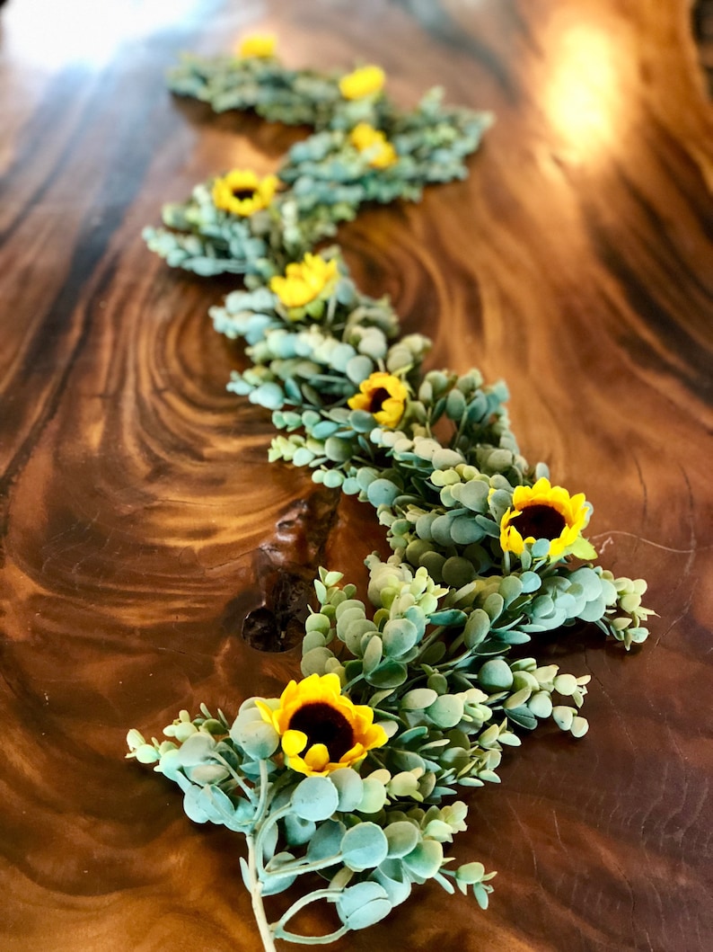 Sunflower Garland Eucalyptus Garland Sunflower Arch Etsy