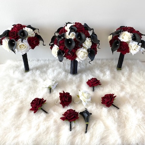 Pricing In Description Lily Bouquet, Black Bouquet, Black and White Bouquet, Black and Red Bouquet, Black Lily Bouquet,