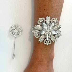 Silver Wrist Corsage, Bling Wrist Corsage, Crystal Wrist Corsage, Prom Corsage, Crystal Bracelet, Diamond Corsage, Crystal Corsage, Silver C