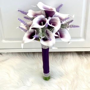 Picasso Purple Bouquet, Plum Calla Lily Bouquet, Lavender Bouquet, Real ...