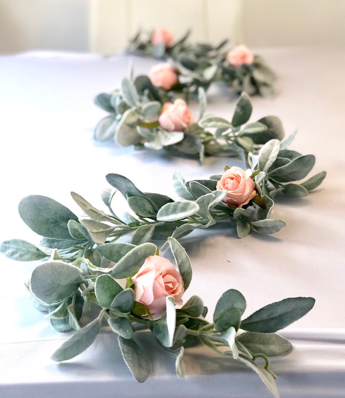 Lambs Ear Garland Artificial Lambs Ear Garland Blush Wedding Etsy