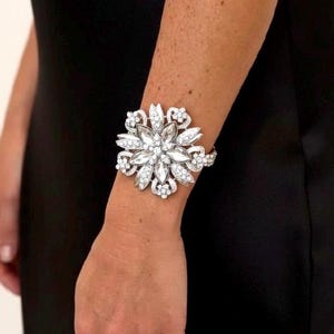 Silver Jewel Corsage and Boutonniere Set – Elegant Rhinestone Bling for Weddings and Formal Events