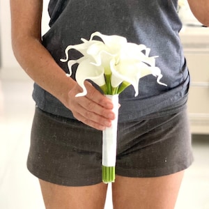 White Calla Lily Bouquet, Cream Calla Lily Bouquet, Real Touch Calla Lily Bouquet, White Bouquet, Calla Lily Bridesmaid Bouquet, Silk Calla