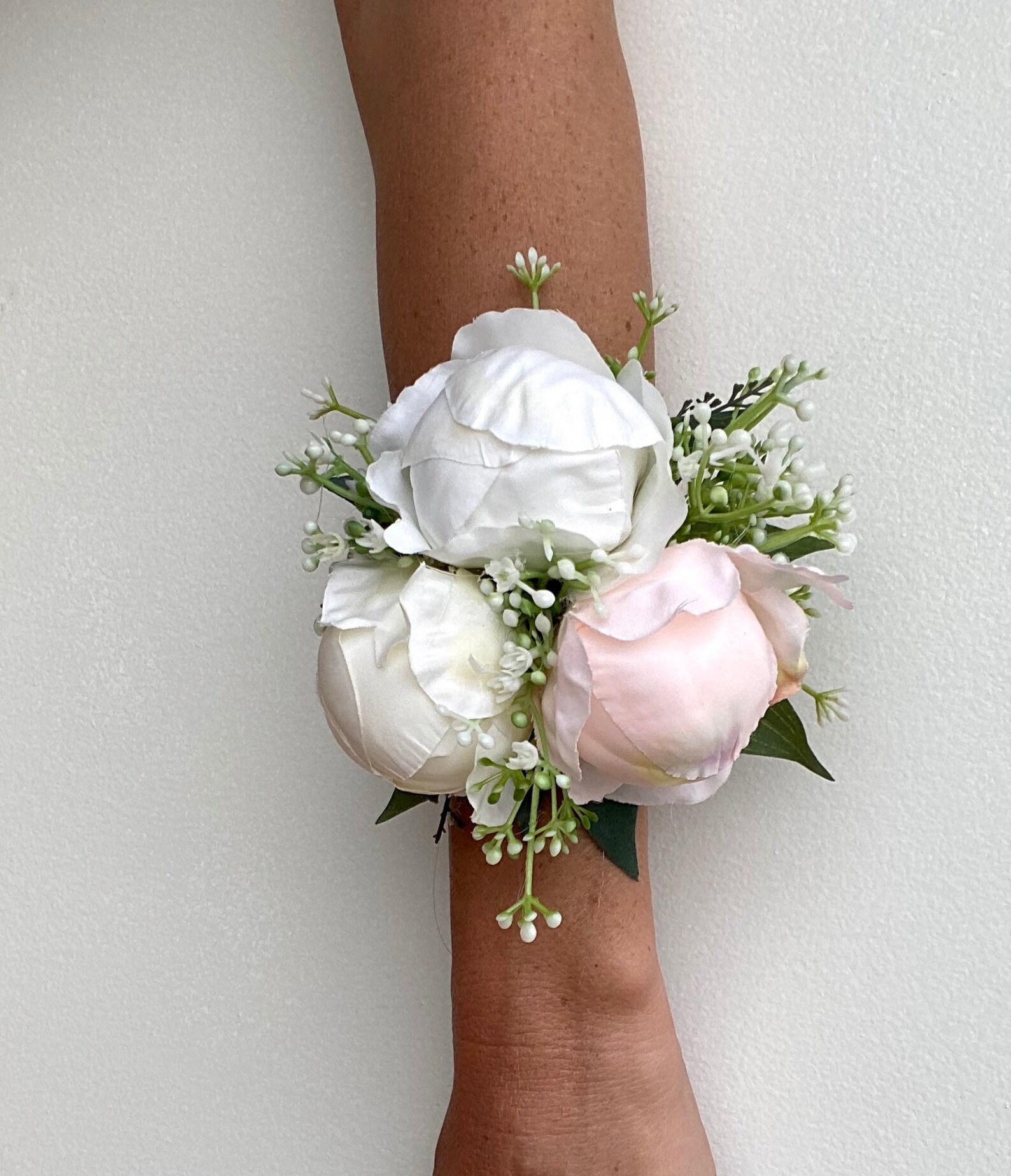 Blush Wrist Corsage Burgundy Corsage Peony Wrist Corsage Etsy