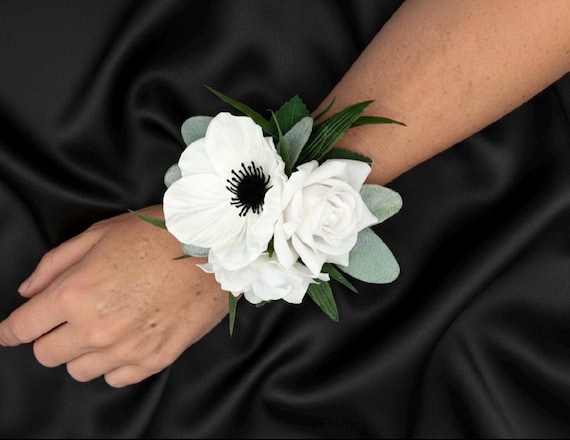 Luxury Faux White Anemone Corsage & Boutonniere Set - Etsy
