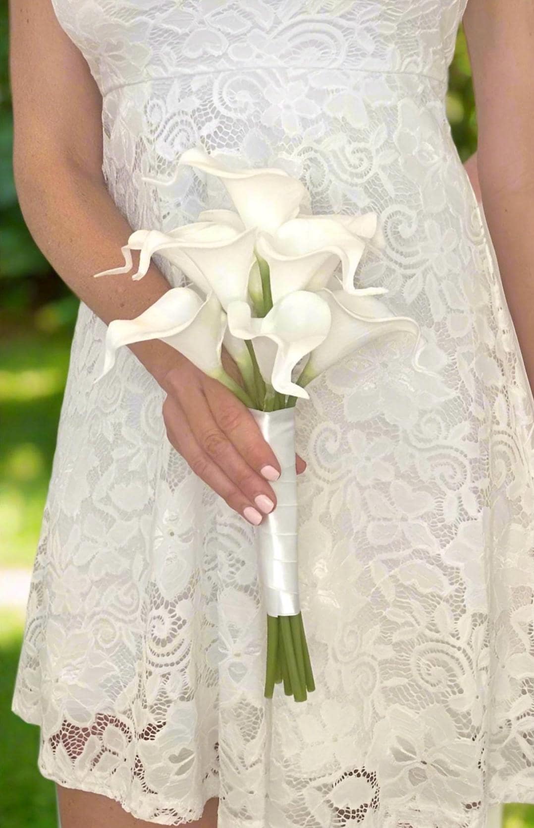 Real Touch White Calla Lily Bouquet, Ivory Calla Lily Bouquet, Real Touch Calla Lily Bridesmaid Floral, Groom Lapel Boutonniere, Groomsmen F