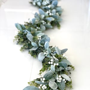 Eucalyptus Garland, Babys Breath Garland, Lambs Ear Garland, Wedding Centerpiece, Arch Flowers, Artificial Eucalyptus Garland, Greenery image 3