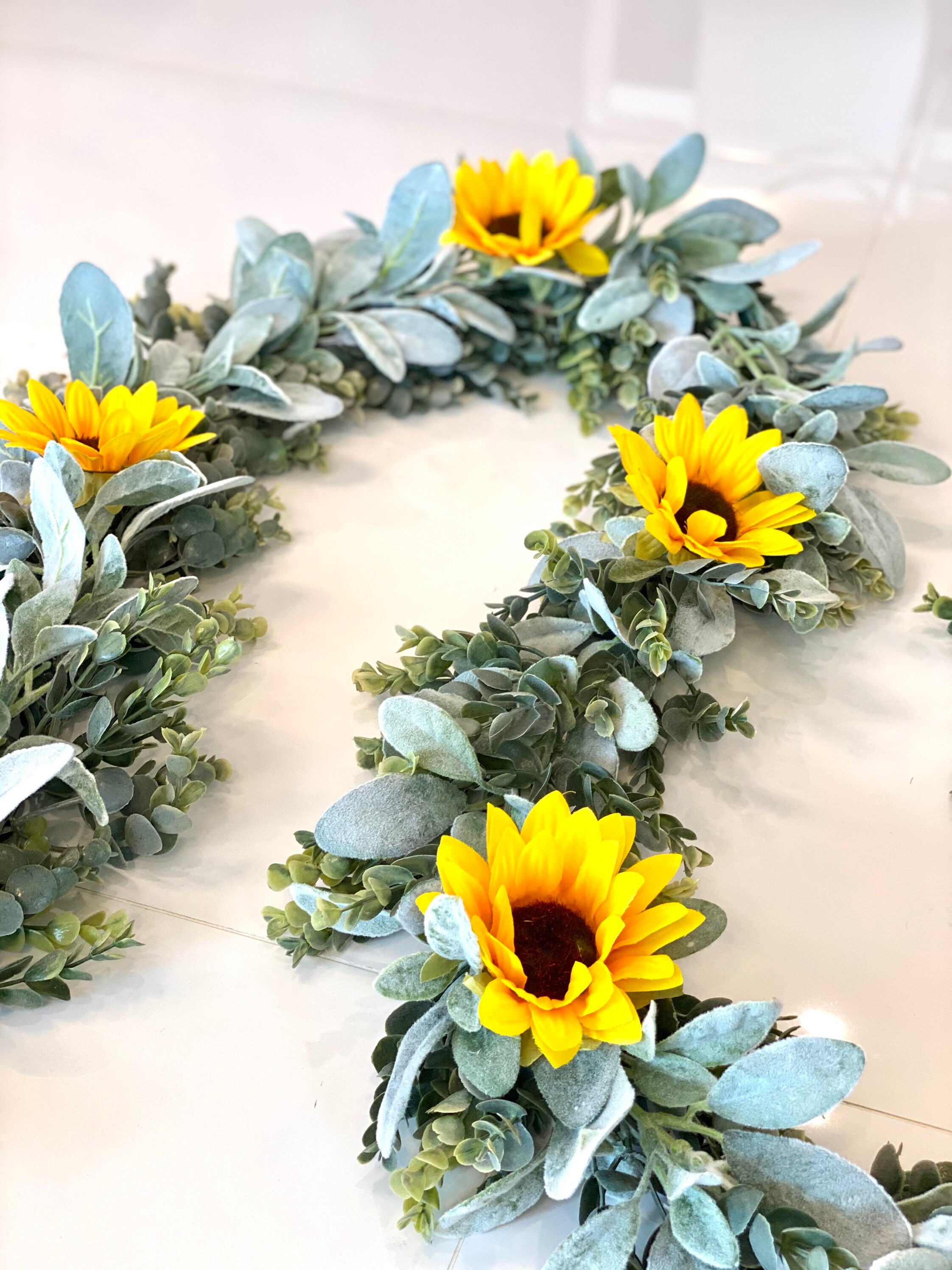 VOSAREA 1pc Sunflower Garland Artificial Flower Garland Artificial Wreaths : VOSAREA 1PC Fake Hanging Flowers Farmhouse Artificial