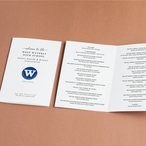 Senior Honors and Awards Convocation Program, Printable College High School Pamphlet Template, Editable Word Doc Download Folded Booklet