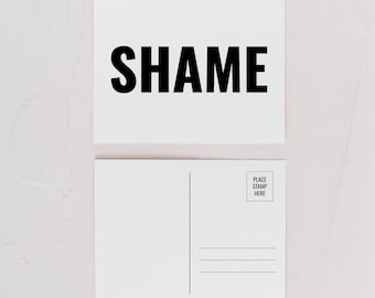 Plantilla de postal de la vergüenza, escribe a tus representantes, protesta política, tarjeta imprimible de rendición de cuentas para los constituyentes (descarga digital)