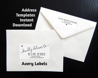 address template for envelope labels avery 2 x 4 1 x etsy