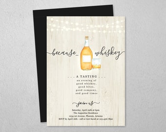 Whiskey Invitation Etsy