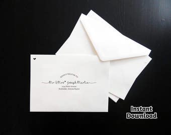 wedding envelope template printable envelope address etsy