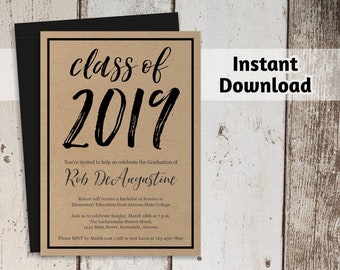 High School Graduation Invitations Etsy
