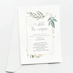 Surprise Retirement Party Invitation Template, Printable Editable Invite Evite for Woman or Man Editable Instant Download Digital File PDF