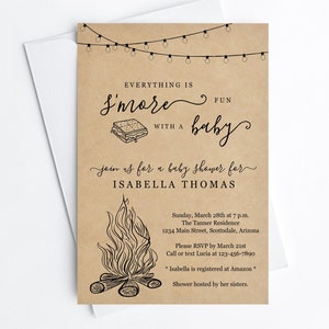Boy Girl Backyard Bonfire Campfire Camping Editable Invite /& Evite Instant Download Digital File Smore Birthday Party Invitation Template