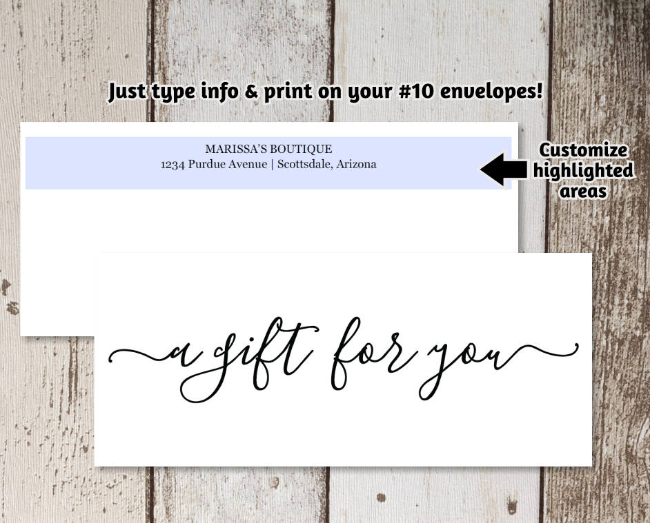 Gift Certificate Envelope Template