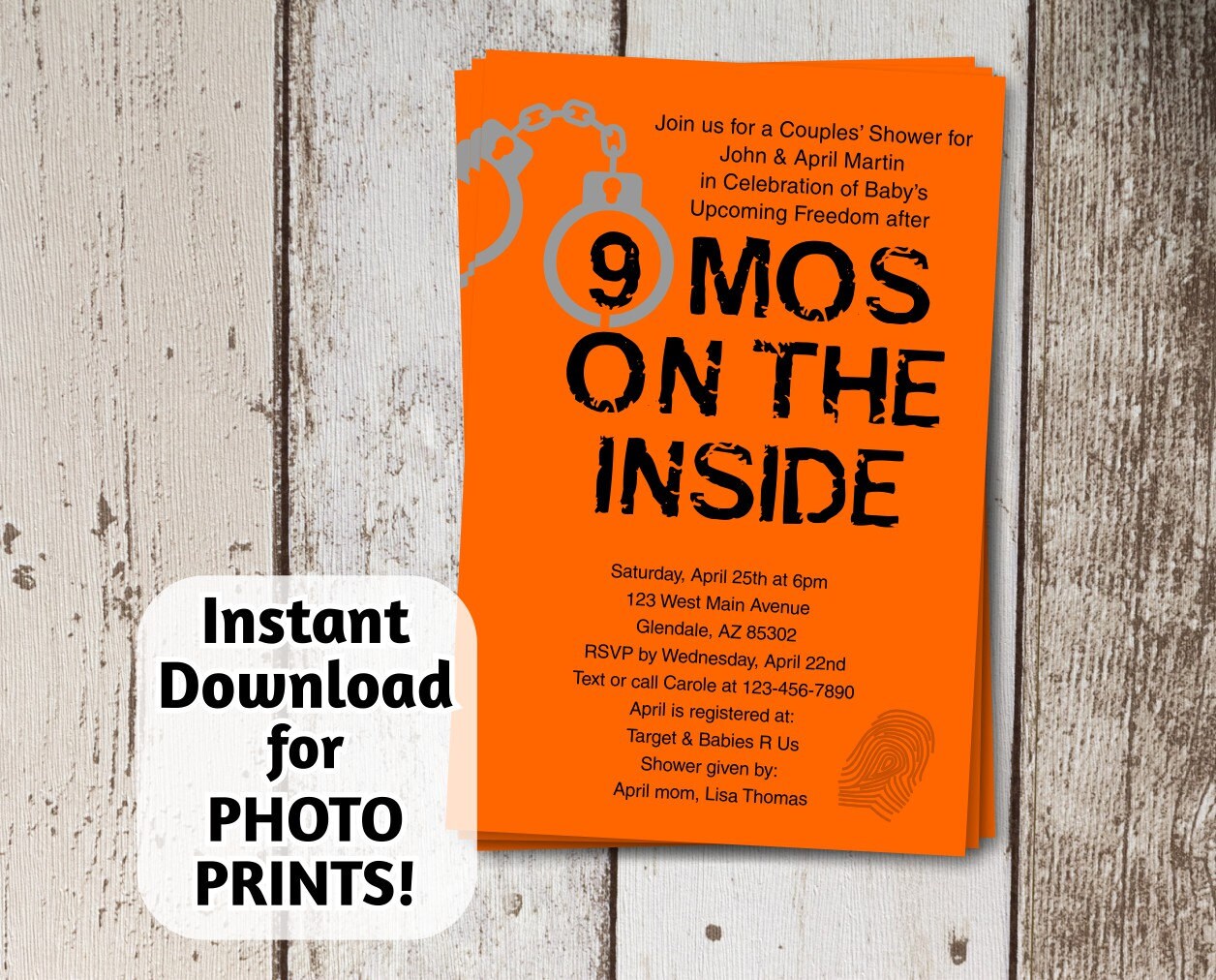 prison invitation birthday party orange is the new black baby